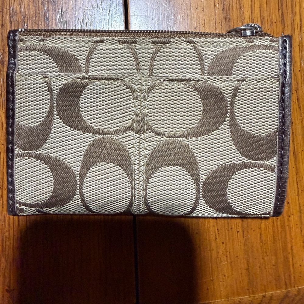 Coach Brown Signature Canvas Wallet Coin purse - Picture 8 of 12